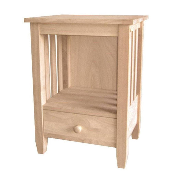 [21 Inch] Mission End Table with Drawer - [Nude Furniture]