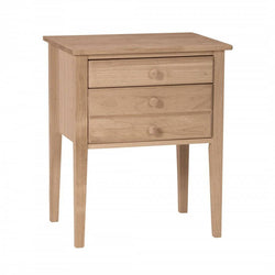 [24 Inch] 2 Drawer Country Accent Table - [Nude Furniture]
