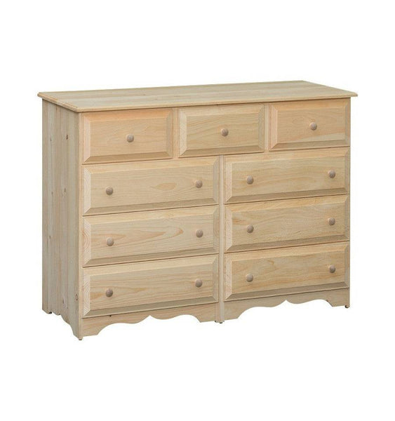 [51 Inch] Adams 9 Drawer Dresser 8023 - [Nude Furniture]