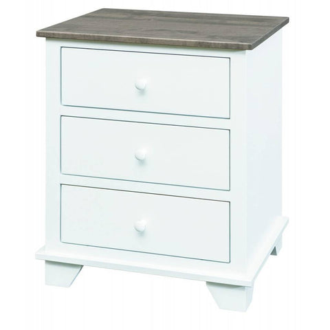 Portland 3 Drawer Nightstand Solid Color - [Nude Furniture]