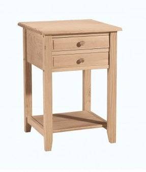 [18 Inch] Lamp Table with 2 Drawers - [Nude Furniture]
