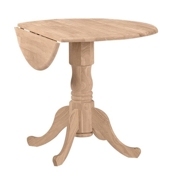 [36 Inch] Round Dropleaf Dining Table - [Nude Furniture]