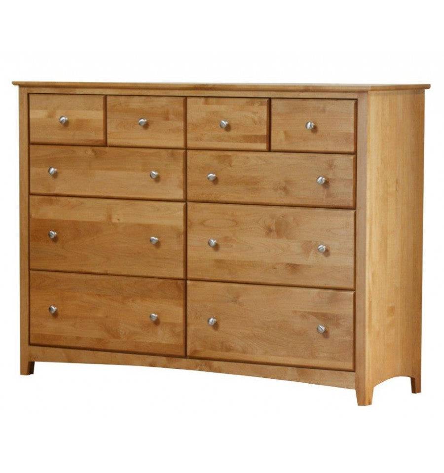 61 INCH] ALDER SHAKER 10 DRAWER BD DRESSER | Nude Furniture NY