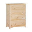 [34 Inch] Primitive 4 Drawer Chest 503 - [Nude Furniture]