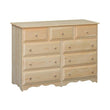 [51 Inch] Adams 9 Drawer Dresser 8023 - [Nude Furniture]