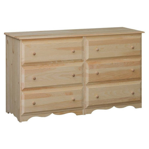 [60 Inch] Adams 6 Drawer Dresser 8056 - [Nude Furniture]